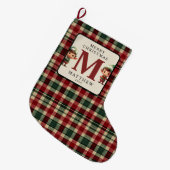 モノグラムクリスマス小妖精や小人写真 ラージクリスマスストッキング (正面 (吊り時))