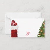 モノグラムクリスマス手書きスクリプトテンプレート ノートカード (正面)