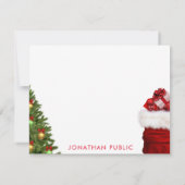 モノグラムクリスマス手書きスクリプトテンプレート ノートカード (裏面)