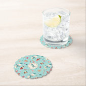 モノグラムクリスマス雪だるまスイーツ ペーパーコースター (インサイチュ)