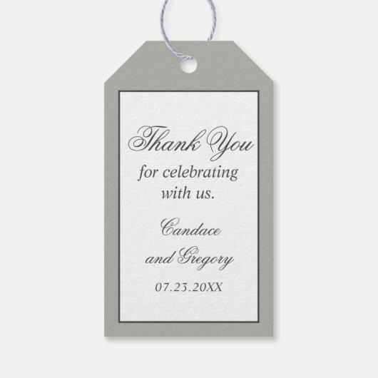 モノグラムクレストとオリーブ月桂樹リースありがとう ギフトタグ (裏面)