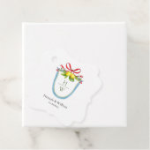 モノグラムクレストとレモンとボウ結婚式の引き出物 フェイバータグ (インサイチュ)