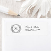 モノグラムクレストエレガントウェディング差出人住所 ラベル (インサイチュ)