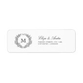 モノグラムクレストエレガントウェディング差出人住所 ラベル (正面)