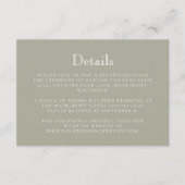 モノグラムクレストセージ結婚グリーン詳細 エンクロージャーカード (正面)