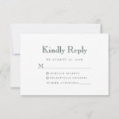 モノグラムクレストフォレストグリーン結婚ズ 出欠カード (裏面)