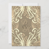 モノグラムクレストブラック&金ゴールドヴィンテージウェディング 招待状 (裏面)