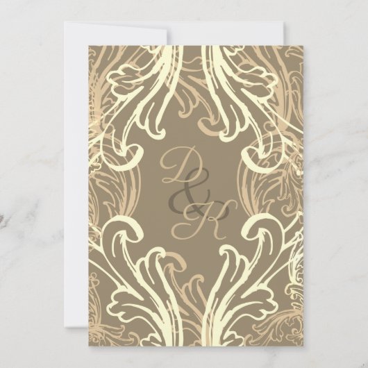 モノグラムクレストブラック&金ゴールドヴィンテージウェディング 招待状 (裏面)