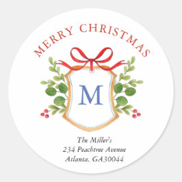 モノグラムクレストホリデイ差出人住所 ラウンドシール