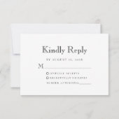 モノグラムクレスト白黒結婚ズ 出欠カード (裏面)