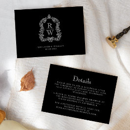 モノグラムクレスト白黒結婚詳細 エンクロージャーカード