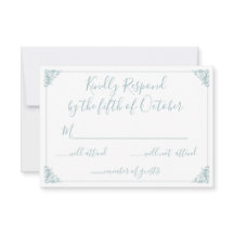 モノグラムクレスト金ゴールドほこりっぽいブルーウェディングスプ