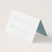 モノグラムクレスト金ゴールド結婚ブルー座席表 名刺 (正面)