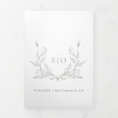 モノグラムクレスト | モダンミニマ結婚リストの写真 三つ折り招待状 (カバー)