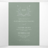 モノグラムクレスト | モダンミニマ結婚リストの写真 三つ折り招待状 (内部中)