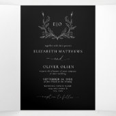 モノグラムクレスト | モダンミニマ結婚リストの写真 三つ折り招待状 (内部中)