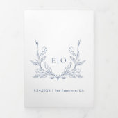 モノグラムクレスト | モダンミニマ結婚リストの写真 三つ折り招待状 (カバー)