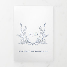 モノグラムクレスト | モダンミニマ結婚リストの写真 三つ折り招待状