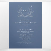 モノグラムクレスト | モダンミニマ結婚リストの写真 三つ折り招待状 (内部中)