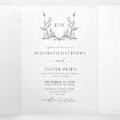 モノグラムクレスト | モダンミニマ結婚リストの写真 三つ折り招待状 (内部中)
