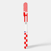 モノグラムクロアチア国旗の市松模様にハート Case-Mate iPhoneケース (裏面 / 左)