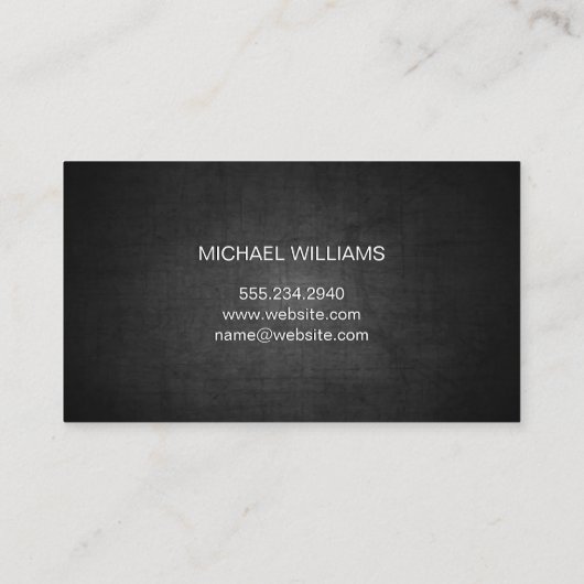 モノグラムクロムメタリックバナー |濃いテクスチャ 名刺 (裏面)