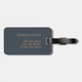 モノグラムクールはっきりした深いブルーブラウン ラゲッジタグ (裏面横)