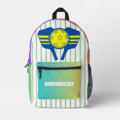 モノグラムクールグラデーショストライプンPickleballプレーヤー プリントバックパック (正面)