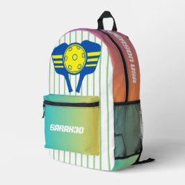 モノグラムクールグラデーショストライプンPickleballプレーヤー プリントバックパック