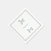 モノグラムクールダスティモダンブロ結婚ー文字 スタンダードカクテルナプキン (角)