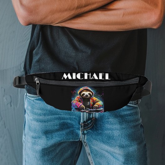 モノグラムクールネオンレトロDJスロース ファニーパック