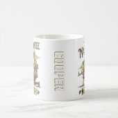 モノグラムクールヴィンテージソイルダーがコーヒーを作るおもしろい コーヒーマグカップ (中央)