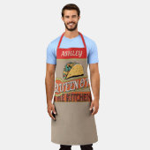 モノグラムクールヴィンテージデザインアメリカンタコス エプロン (着用した状態)