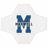 モノグラムクール名前をカスタムするクラシックライトブルーソケット サッカーボール (フラット)