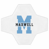 モノグラムクール名前をカスタムするクラシックライトブルー サッカーボール (フラット)