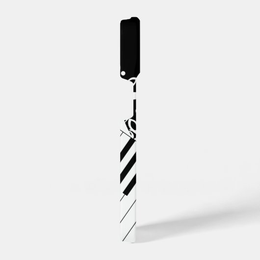 'モノグラムクール楽譜とピアノ鍵 iPhoneケース (右側面)