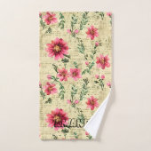 モノグラムクール透明文字レトロスクラップブック バスタオルセット (ハンドタオル)