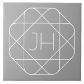 モノグラムクール、お尻ロゴスタイルVibe |グレーと白 タイル (正面)