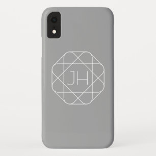 モノグラムクール、お尻ロゴスタイルVibe  グレーと白 iPhone XRケース