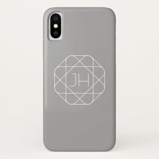 モノグラムクール、お尻ロゴスタイルVibe |グレーと白 Case-Mate iPhoneケース (裏面)