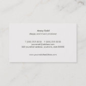 モノグラムクールDJミュージック金ゴールドサークルWood モダン 名刺 (裏面)