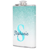 モノグラムグラデーショングリッターアクアガーリーブルー フラスク (左)