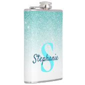 モノグラムグラデーショングリッターアクアガーリーブルー フラスク (右)