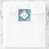 モノグラムグラデーションマーメイドティール(緑がかった色)パープル金ゴールド妖精ダスト スクエアシール (バッグ)