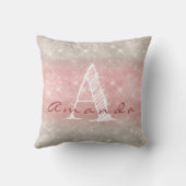 モノグラムグラデーション名ピンクグレーパステルウォーターカラー クッション (裏面)