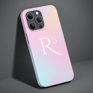 モノグラムグラデーション ホログラフィック ピンク ガーリー オリジナル iPhone 13 PRO MAXケース