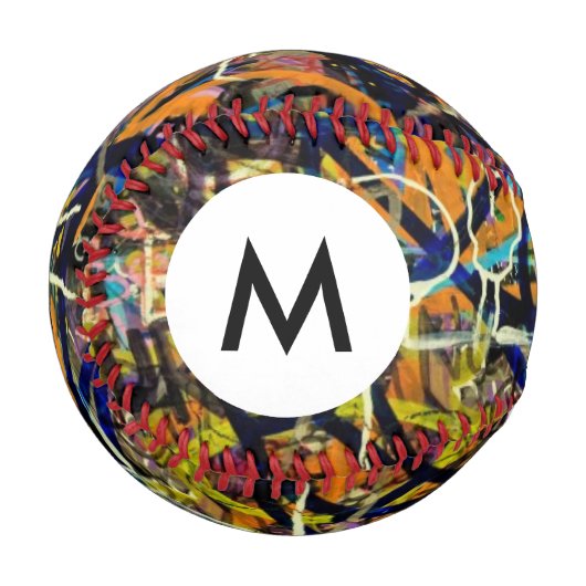 モノグラムグラフィティ背景 野球ボール (正面左)