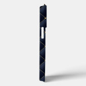 モノグラムグラマラス金ゴールドネイビーキルテッドパターン Case-Mate iPhoneケース (裏面 / 右)