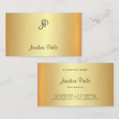 モノグラムグラマーフェイク金ゴールドエレガントプロフェッショナル 名刺 (正面/裏面)