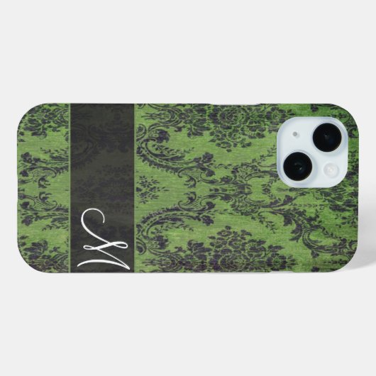 モノグラムグランジとの銀河系上のダマスクパターン Case-Mate iPhoneケース (裏面 (横))